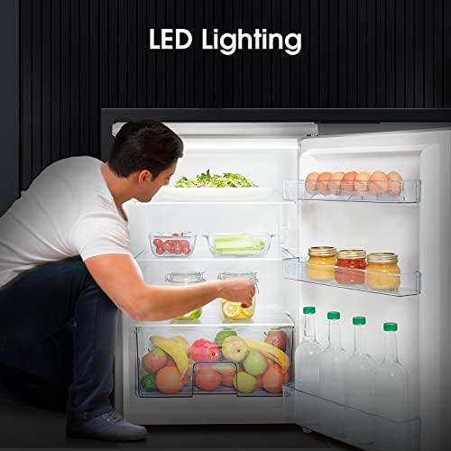 Hisense Under Counter Larder Fridge with LED Lighting, Stainless Steel - 133L, 56x84.5x57.5cm