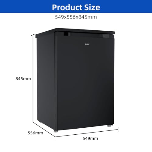 CHiQ Under Counter Fridge Freezer, 107L Ice-Box, Manual Defrost, Low-noise, 39dB, Black - Energy Saving Rated