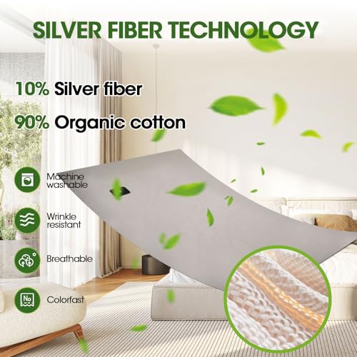 Earth Connection Organic Cotton Grounding Sheet 68x132cm for Better Sleep & Health - Silver Fiber Mat with Conductive Materials