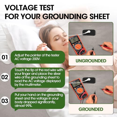 Earth Connection Organic Cotton Grounding Sheet 68x132cm for Better Sleep & Health - Silver Fiber Mat with Conductive Materials