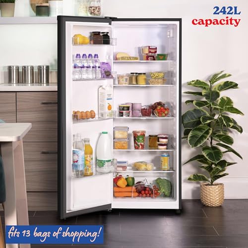 Russell Hobbs Larder Fridge: 242L, 4 Glass Shelves, Adjustable Thermostat