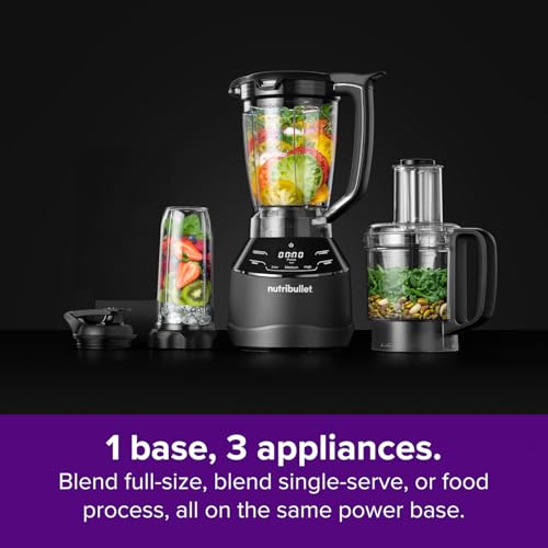 Nutribullet Triple Prep System - Blender, Food Processor & More - Blends Frozen Fruits & Nuts - Smoothies & Juices, Black