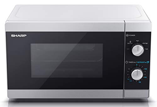SHARP 20L Compact Microwave, 800W, 5 Power Levels, Defrost - Silver