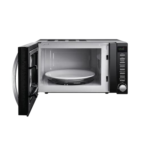 VYTRONIX 800W Digital Microwave Oven: 6 Power Levels, Timer | Black with Mirrored Front, 20L Capacity