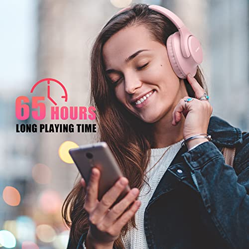 KVIDIO Over Ear Bluetooth Headphones, 65hr Playtime, Deep Bass