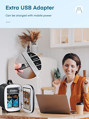 FOHERE Mini Fridge: 5L Cooler for Office, Bedroom, Car, Travel
