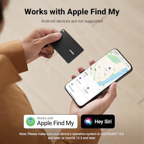 UGREEN Slim Wallet Tracker: 1.7mm Thin, Rechargeable, Apple Find My Compatible, IP68 Waterproof, Bluetooth Card for Wallet