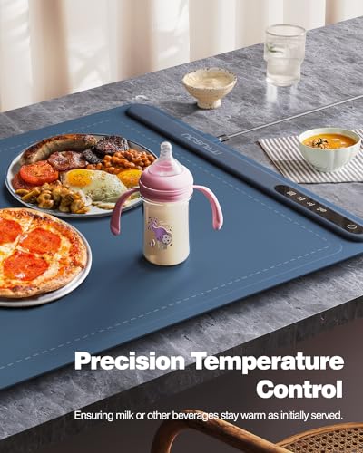 iTRUSOU Warming Tray: Rollable Silicone Mat, Adjustable Temp, Auto Shut-Off - Portable Food Warmer for Gatherings & Parties