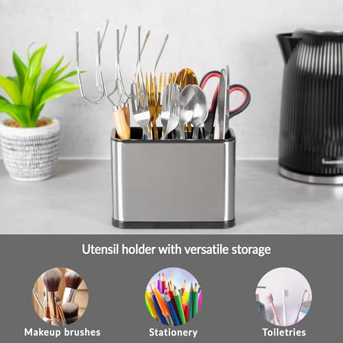 Innoteck Stainless Steel Cutlery Holder with 4 Compartments