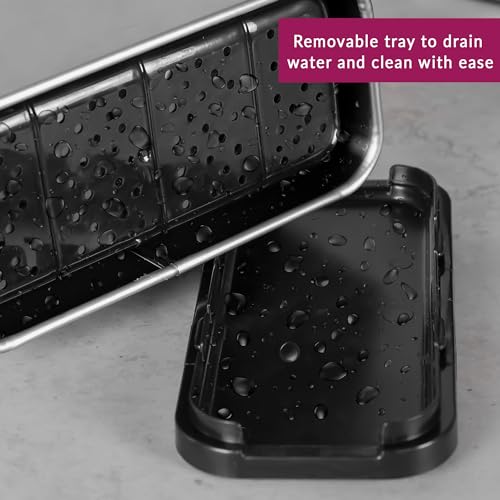 Innoteck Stainless Steel Cutlery Holder with 4 Compartments