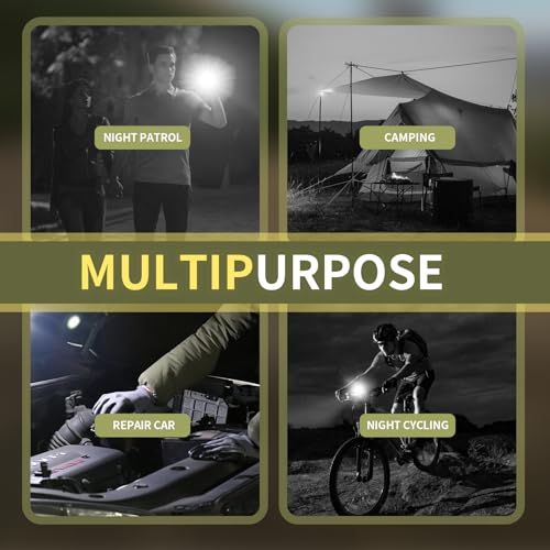 Telidif Wind Up LED Hand Crank Solar Torch 2-Pack - Bright Emergency Light with Carabiner - Camping, Hiking, Outdoor Gear