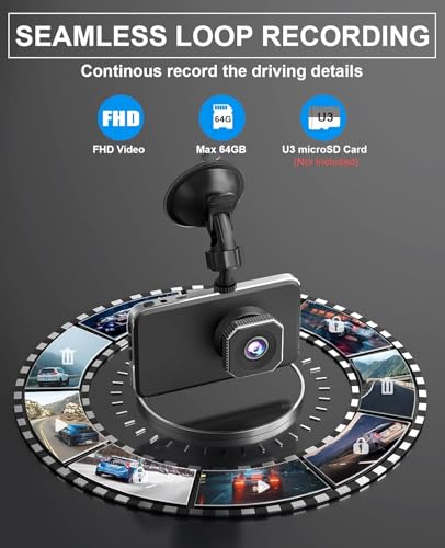 Dash Cam: Full HD 1080P, 170° Wide-Angle Lens, Night Vision