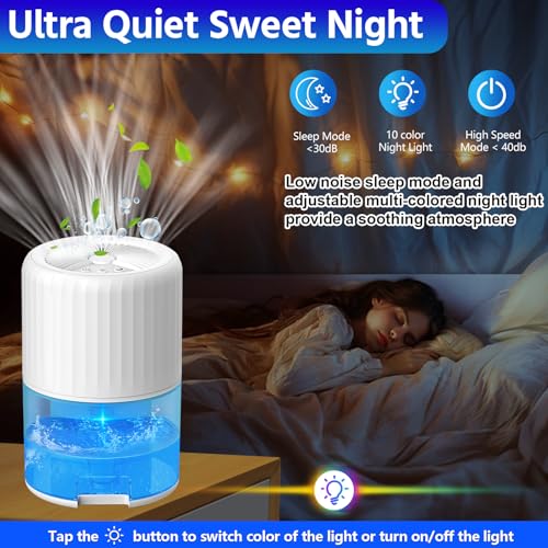Brand Dehumidifier: Bedroom Home Dehumidifier, 2200ML Capacity, Auto-Off, Quiet, 2 Modes - Ideal for Bathroom, Basement, Kitchen