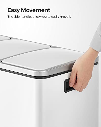 SONGMICS 3 x 18 inch Recycling Bin with Soft-Close Lids