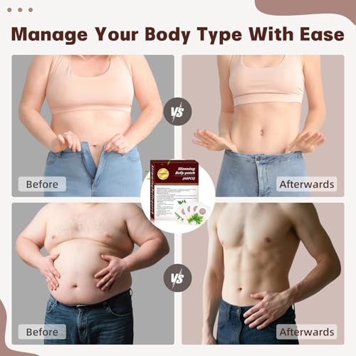 Natural Belly Fat Slimming Patches - 60PCS Weight Loss Stickers | Plant-Based Burner for Abdomen & Waist | Toning & Detox Solution