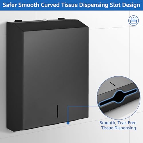 Modunful Wall Mount Paper Towel Dispenser - Large Capacity Stainless Steel, Commercial Hand Towel Holder for Bathrooms & Public Places