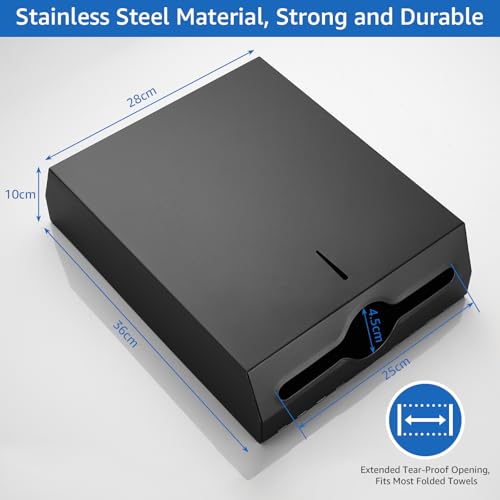 Modunful Wall Mount Paper Towel Dispenser - Large Capacity Stainless Steel, Commercial Hand Towel Holder for Bathrooms & Public Places