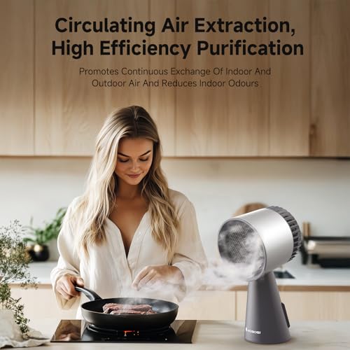 AAOBOSI Mini Desktop Cooker Hood Fan, 3 Wind Speeds, Washable Filter, Oil Cup, Portable Extractor for Kitchen, RV, BBQ