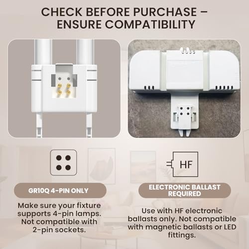 BrightWish 28W CFL Light Bulb 4000K: Energy Saving Ceiling Lamp for Indoor Spaces - Compact Fluorescent Tube