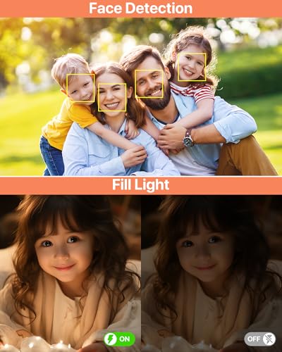 Compact Digital Camera 44MP 1080P, 16X Zoom, 2.4" LCD Screen, Vlogging for Kids, Beginners, Teens - Black