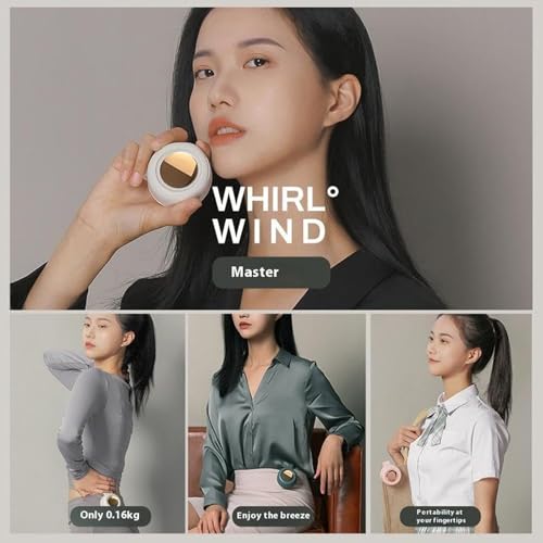 Silent Mini Bladeless Electric Fan, 3-Speed USB Rechargeable Body Fan