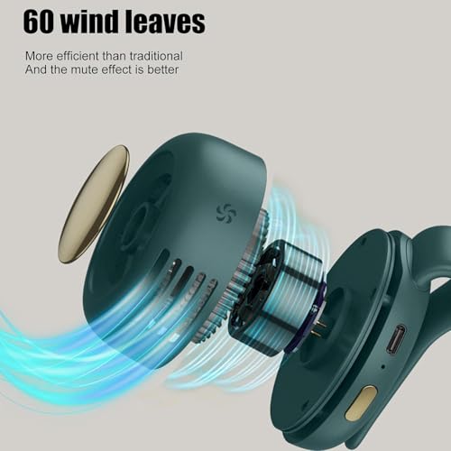 Silent Mini Bladeless Electric Fan, 3-Speed USB Rechargeable Body Fan