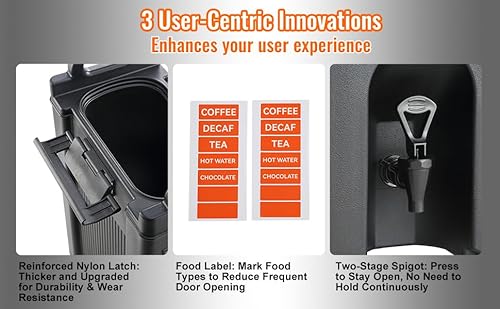 Hakka 5 Gal Insulated Beverage Dispenser: Hot/Cold, Outdoor Juice Warmer, Keeps Temp for 10 Hours