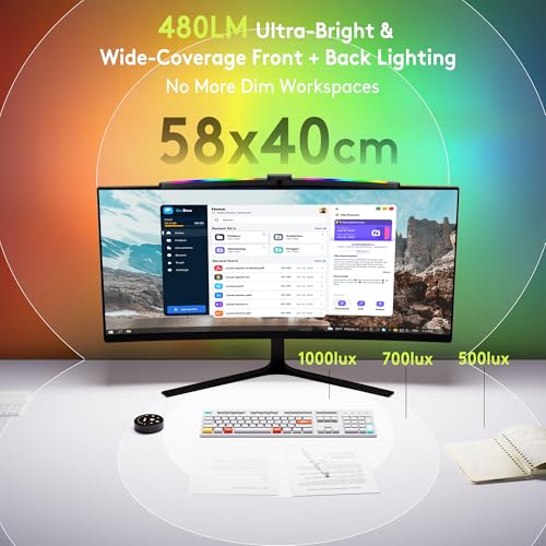 Quntis 66CM Curved Monitor Light Bar, RGB Gaming Backlight