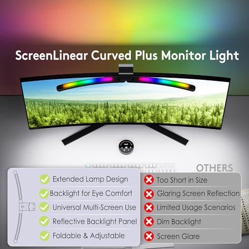 Quntis 66CM Curved Monitor Light Bar, RGB Gaming Backlight