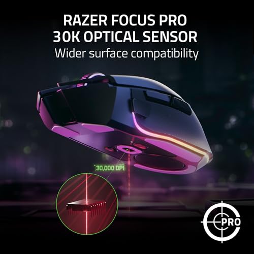 Razer Basilisk V3 Pro Gaming Mouse - Wireless, HyperScroll Tilt Wheel, 30K Sensor, Chroma Lighting - Black