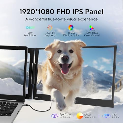 KPKUE 15.6 inch FHD Monitor Extender for Triple Screen Setup