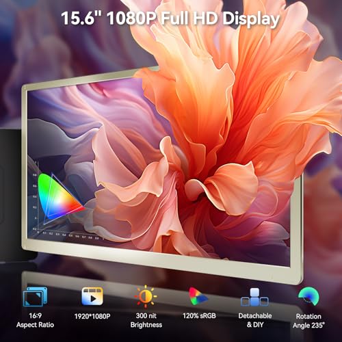 domyfan Laptop Screen Extender: 15.6 inch FHD IPS Triple Monitor, Plug-Play for Mac, Windows, Chrome, Android