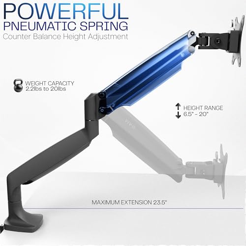 VIVO Aluminum Monitor Desk Mount Stand with Pneumatic Arm, 32" Screen, Height Adjustable
