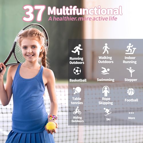 Ucani Kids Smart Watch: Fitness Tracker with 100 Sport Modes, Heart Rate, Sleep Tracker, Games for Girls Boys Teens, IP68 Waterproof