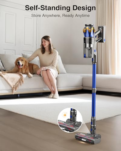 Brand Cordless Vacuum 48000Pa 580W 60Min Touch Screen 1.6L Home Cleaners Self-Standing Anti-Tangle Upright Vacuums for Pet Hair/Carpet