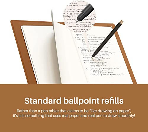 HUION Note Smart Notebook Writing Pad, Bluetooth 5.0, 8192 Pressure Levels, Note-taking & Sketching, Android/iOS/Windows/macOS/Linux, Brown, 7.35×5.5 inch