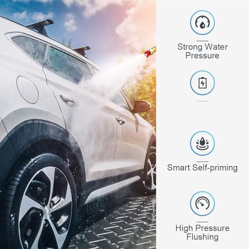 Hydrox5 Hand Held Pressure Washer with 6-in-1 Nozzle - Turbo Jet Blasters for Car and Garden