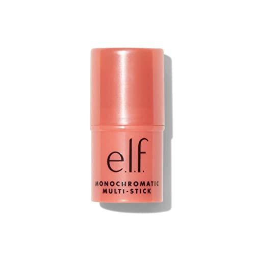e.l.f. Monochromatic Multi Stick for Eyes, Lips & Cheeks, Glimmering Guava, Creamy & Blendable Makeup Stick