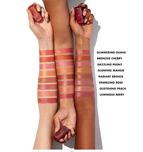 e.l.f. Monochromatic Multi Stick for Eyes, Lips & Cheeks, Glimmering Guava, Creamy & Blendable Makeup Stick