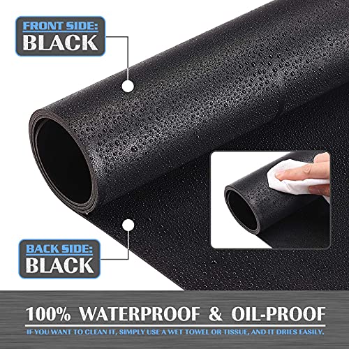 K KNODEL Large Leather Desk Mat - Mouse & Keyboard Pad - Desktop Protector & Cover - Writing Pad & Blotter - 80x40cm - Black