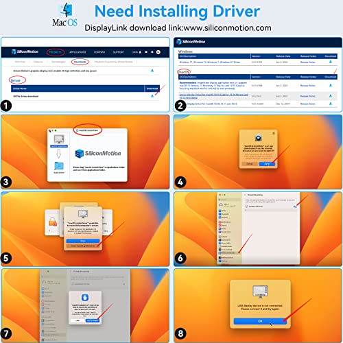 Universal USB Docking Station: Dual HDMI Adapter for Extended Display on MacBook Pro/Air, Dell, HP - USB-C Laptop - 2 HDMI Ports