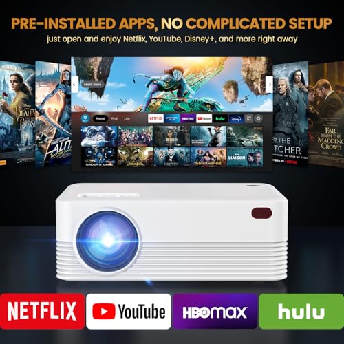 Osikem Mini Portable Smart Projector, WiFi, Bluetooth, 1080P Full HD, 300 ANSI, Smartphone HDMI, USB, Keystone, 200 inch