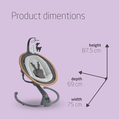 Maxi-Cosi Electric Baby Swing Chair, Baby Rocker, 12 Melodies, 360° Rotation