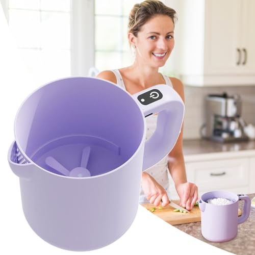 Qoukonao Electric Egg Beater & Rice Washer - Portable 1L Mixing Bowl Filter Machine - Kitchen Gadgets for Baking & Cooking