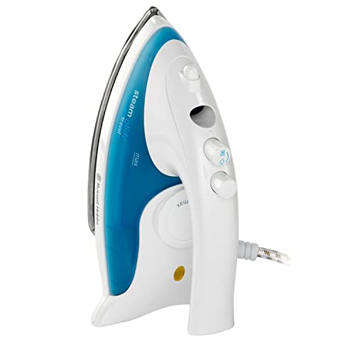 Russell Hobbs Travel Iron: Dual Voltage, Stainless Steel Soleplate, Variable Temp & Steam, Water Spray - Compact Design