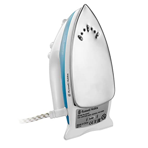Russell Hobbs Travel Iron: Dual Voltage, Stainless Steel Soleplate, Variable Temp & Steam, Water Spray - Compact Design