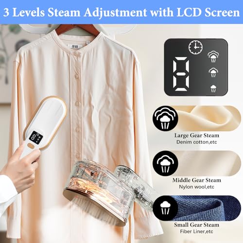 Travel Steamer with LCD Screen, Fast Heat-up 2000W, Portable Handheld Clothes Steamer