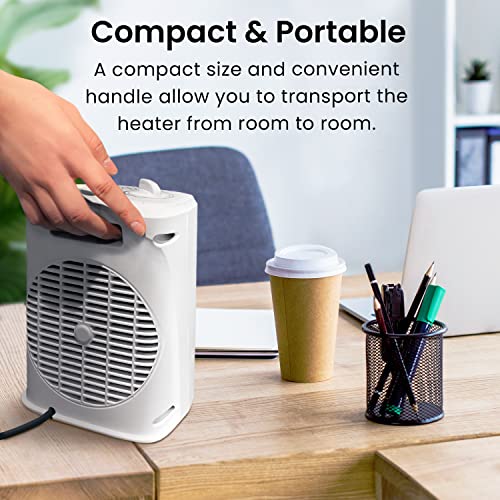 Pro Breeze Mini Ceramic Fan Heater - 3 Heat Settings, Fan Mode, Overheat Protection - Ideal for Home, Office