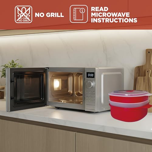 Snips Microwave Steam Cooker 4L, 2 Trays, Red, Quick Cooking