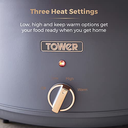 Tower Cavaletto 6.5L Slow Cooker, 3 Heat Settings, Cool Touch Handles